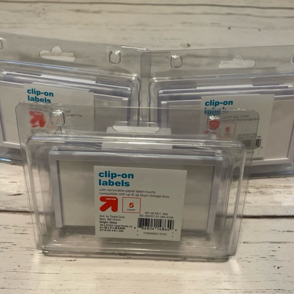 Clear Clip-on Label Holders - 5 Pack